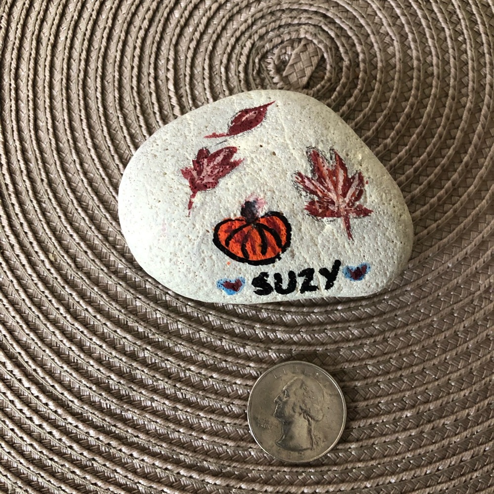 HAND PAINTED FALL TRUCK ROCK - Picture 5 of 5